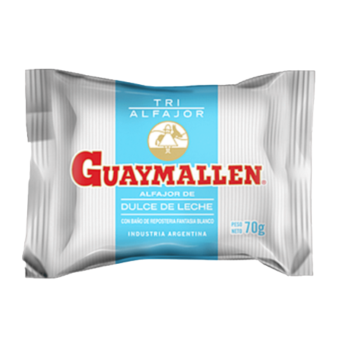 Guaymallen Triple White Chocolate Alfajor with Dulce de Leche