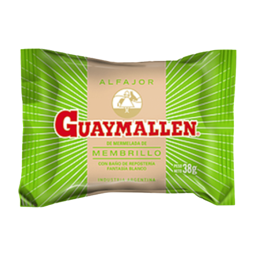 Guaymallen White Chocolate Covered Alfajor Filled with Quince Jelly